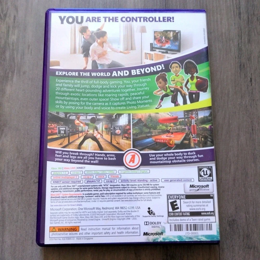Kinect Adventures Microsoft Xbox‎ 360 Game 2010 NTSC Complete with Manual CIB